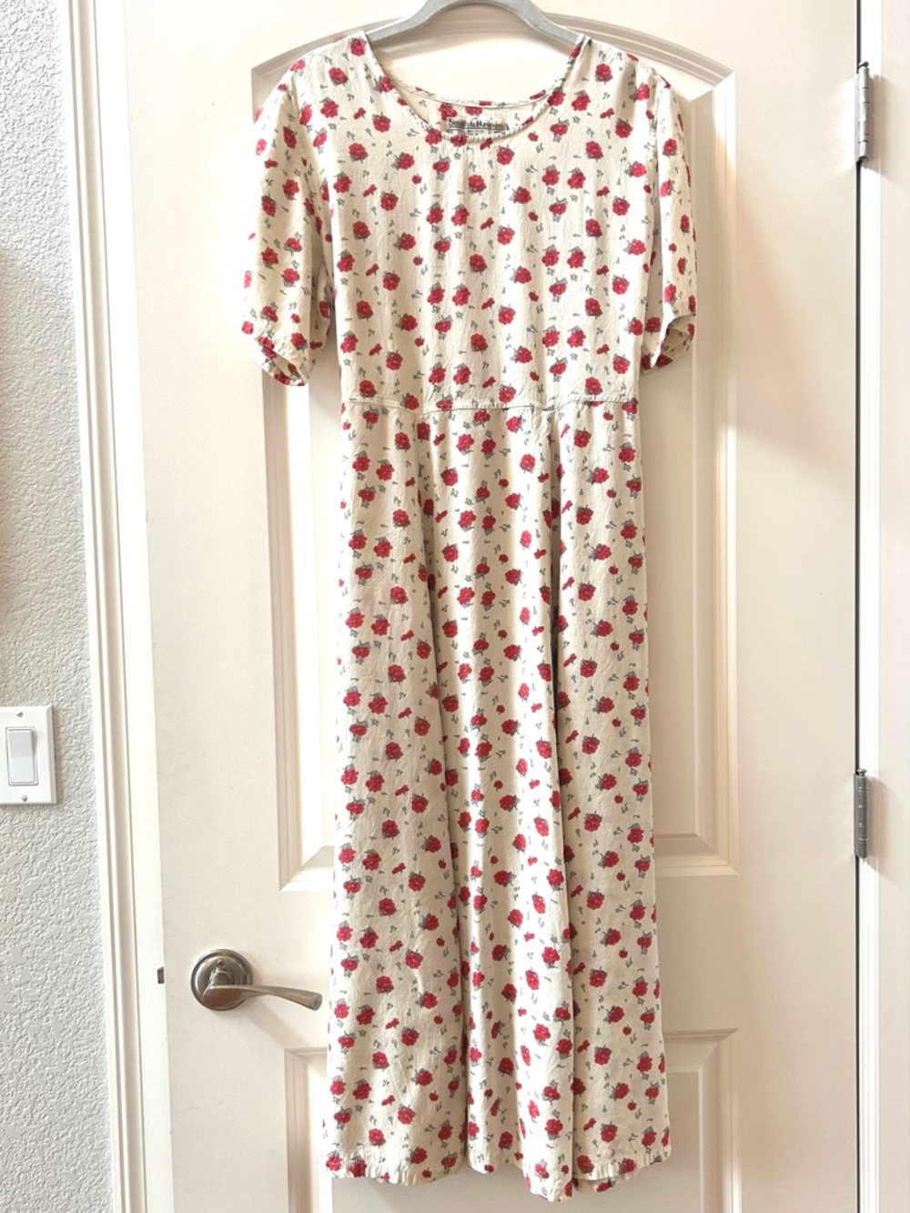 Vintage Smith & Hawken Midi Maxi cottage core floral tie back dress. Gardengirl